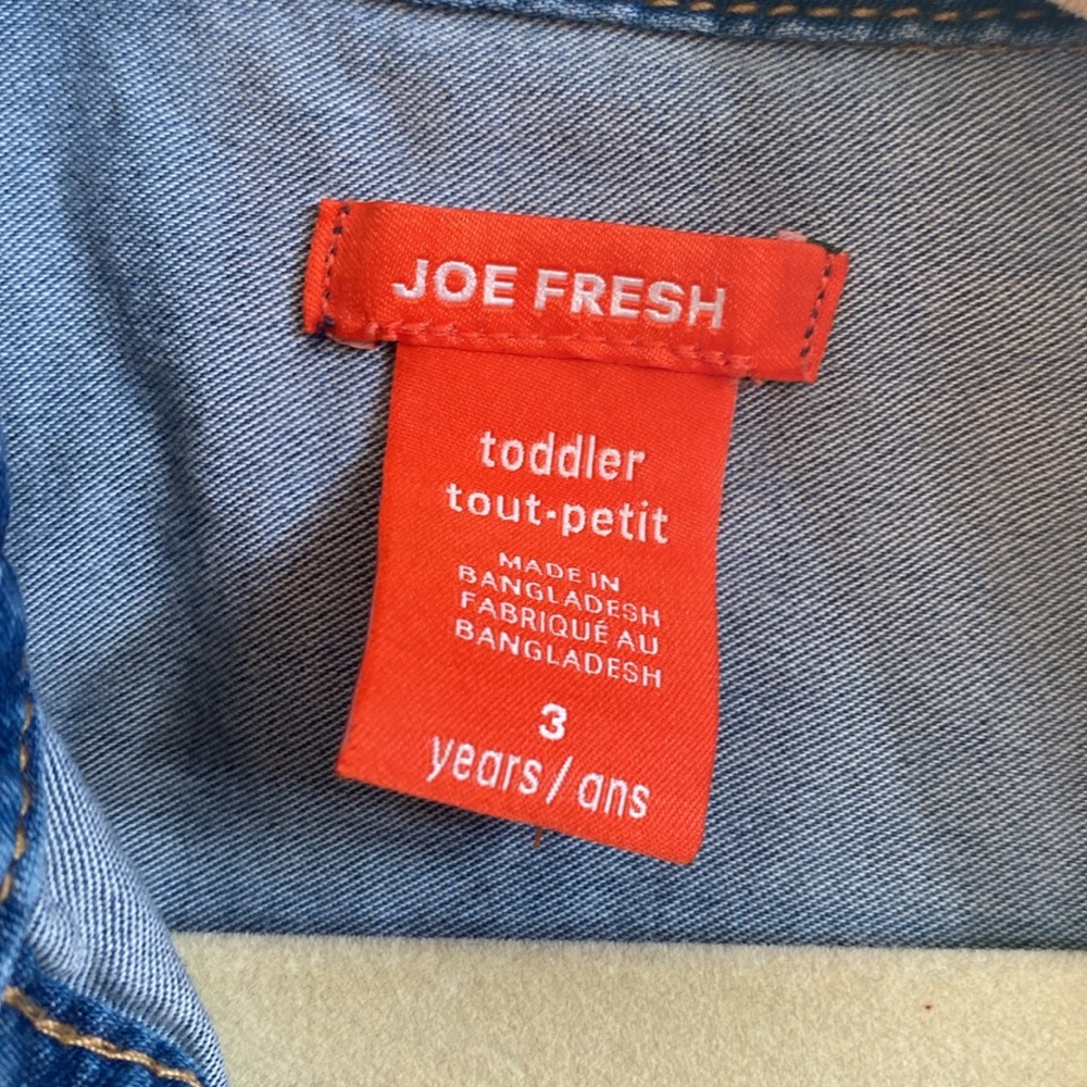 3 for 15 Joe Fresh Denim dress - Picture 2 of 6